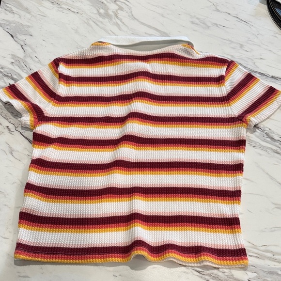 SO Women's Multicolor Striped Polo Blouse - Picture 3 of 10
